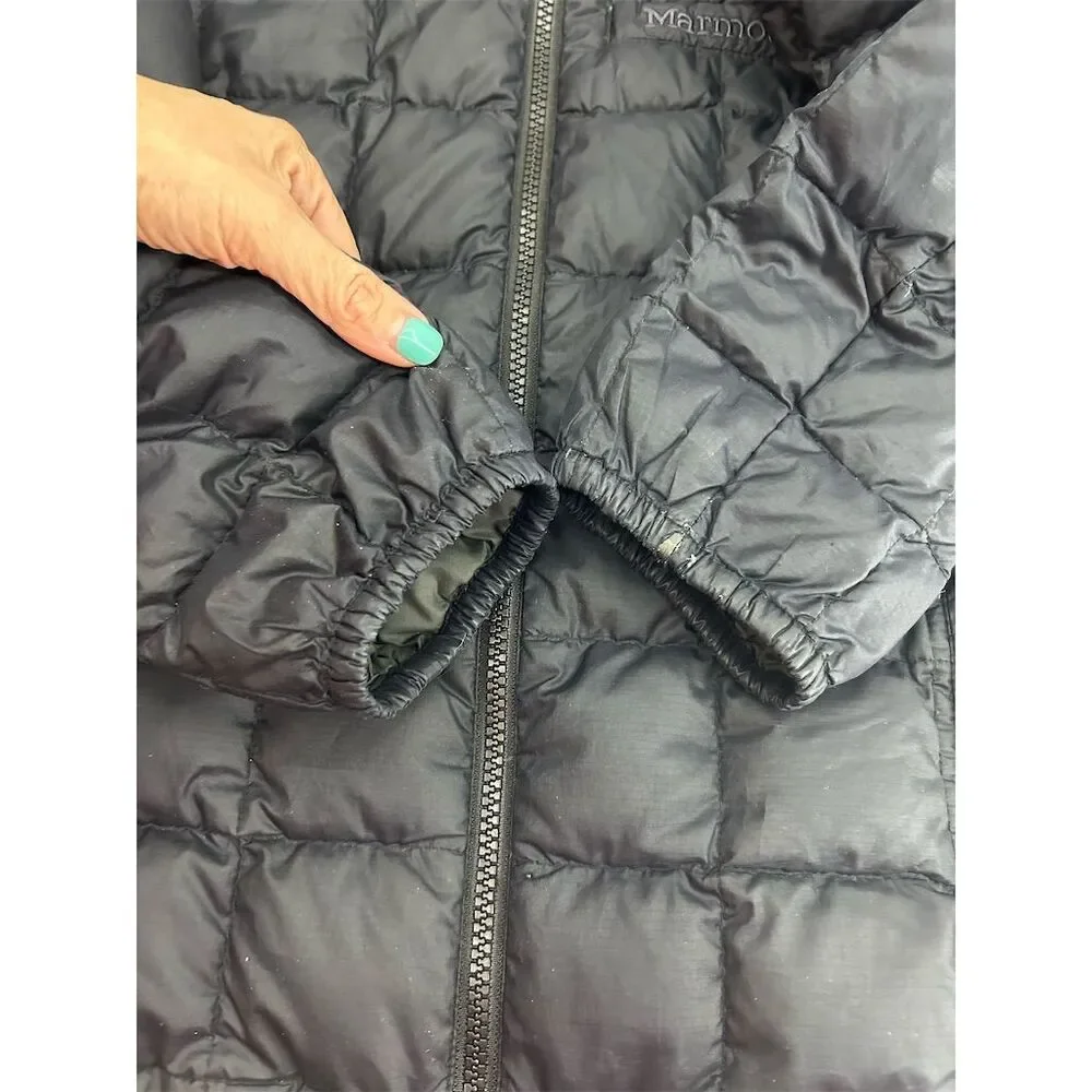 Marmot Kids Unisex Medium Black Down Puffer Jacket Winter Warm READ - Picture 11 of 13